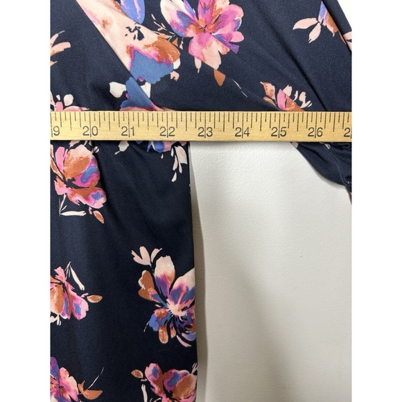 J. Jill Fit Women's Blue Pink Floral Blouse Cozy Long Sleeve Plus Size 2X - Picture 8 of 10